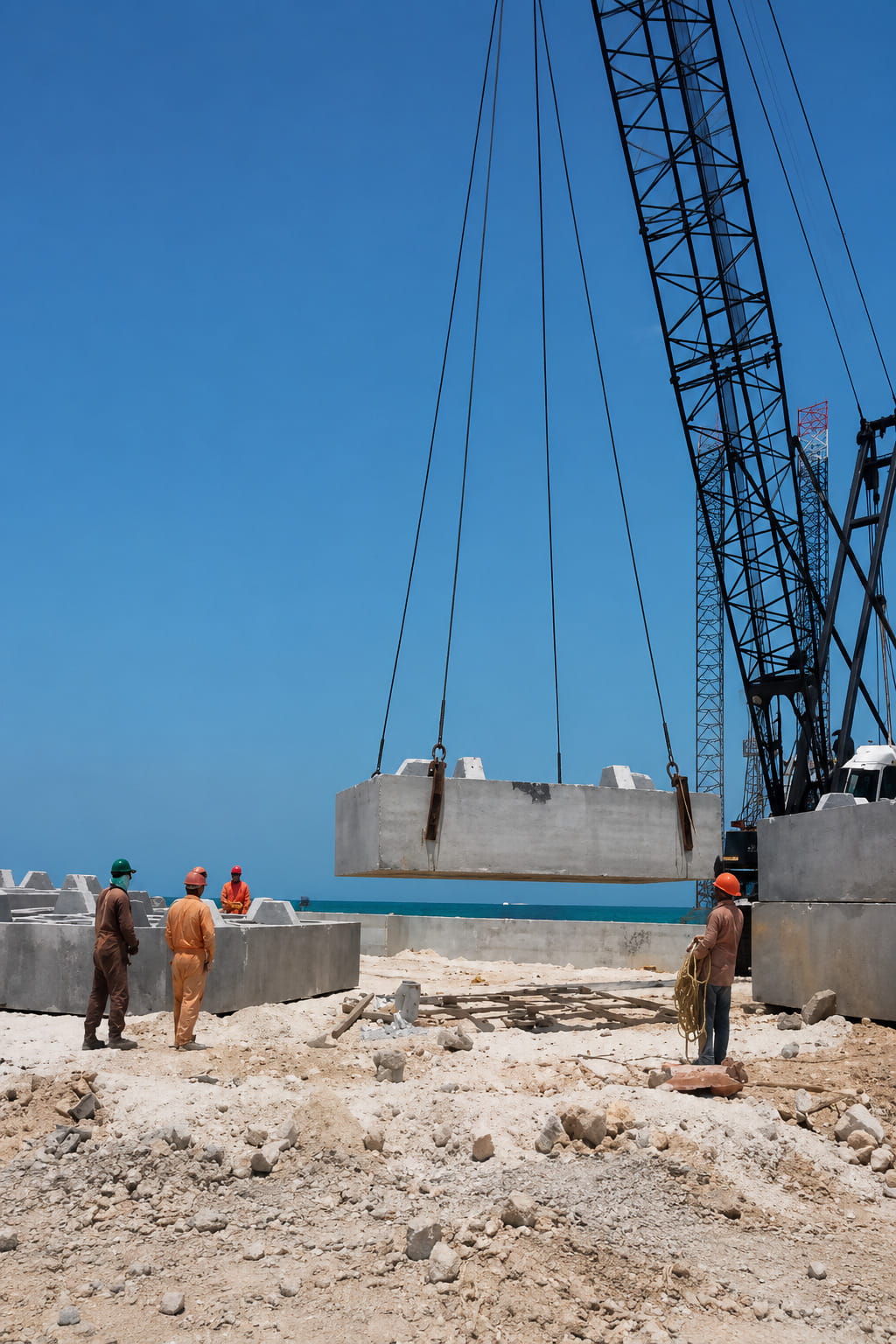Instalación de estructuras para infraestructura portuaria - Logística Integral del Sureste