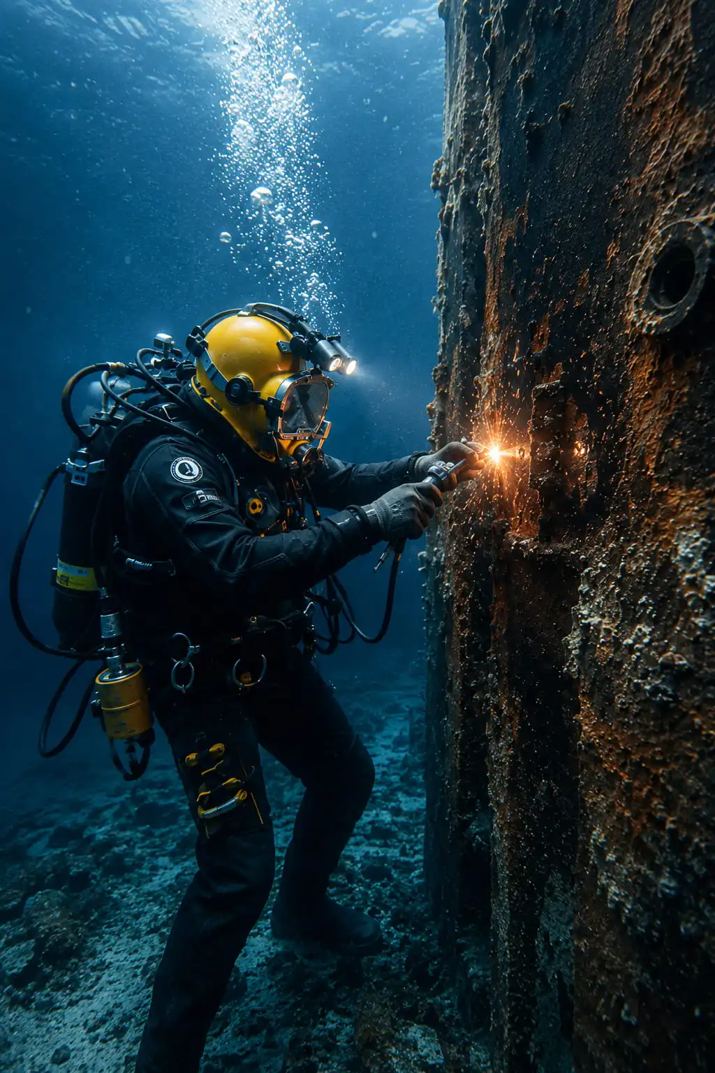 Servicio de buceo especializado para inspección, mantenimiento y reparación de estructuras marítimas y portuarias.